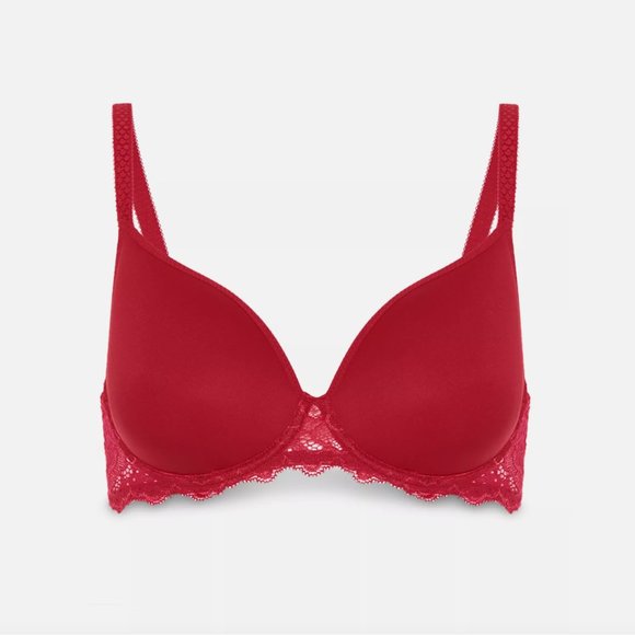NWT $110 Simone Perele [ 32F ] Andora 3D Molded Underwire Bra Red #6217 - Picture 2 of 9
